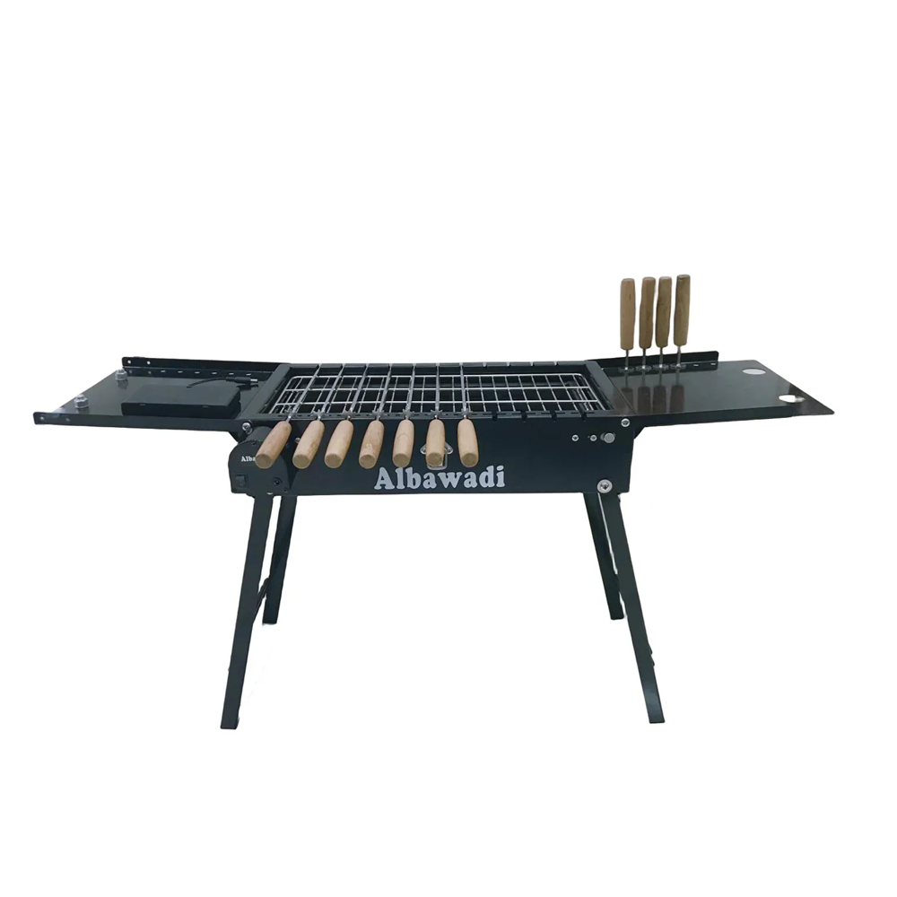 Olmecs Portable Folding Barbecue Grill with Electric Skewer Camping Charcoal Stove
