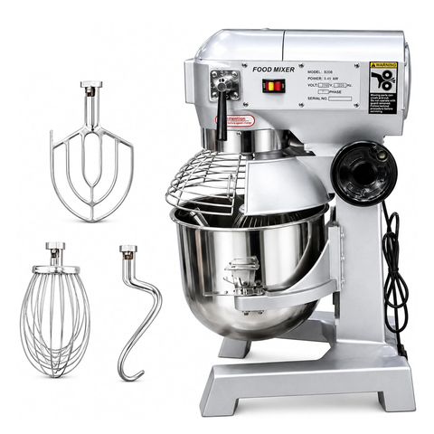 Olmecs Commercial Dough Mixer Food Cake Bread Hook Beater Whip Commercial Planetary Mixer Stand 3 Speed 3 in 1 Electric Food Mixer with Spiral Dough Hook (10 Liters)