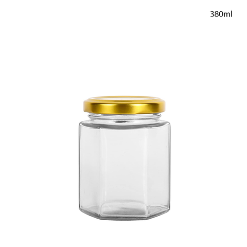 Clear Hexagonal Glass Jars with Gold Cap 85ml (162Pcs/Ctn) (Copy)