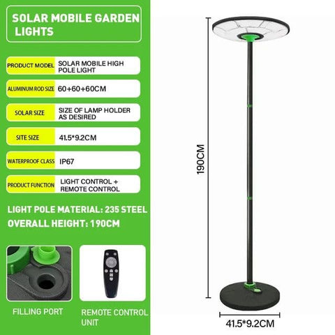 Solar Powered Outdoor waterproof Floor Lamp