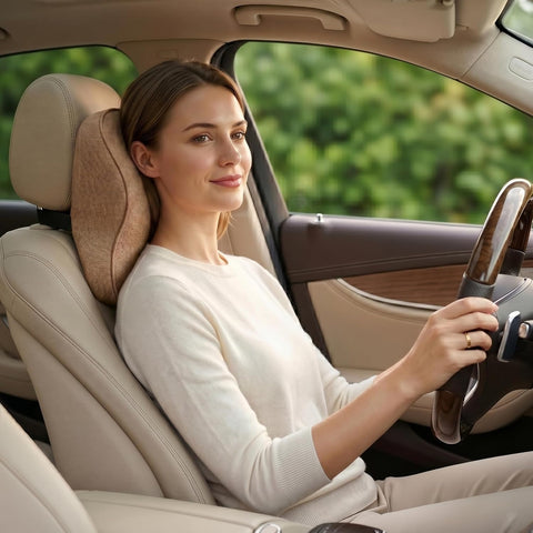 Ergonomic Cervical Headrest Cushion for Car Seat | Neck Pain Relief Pillow for Driving