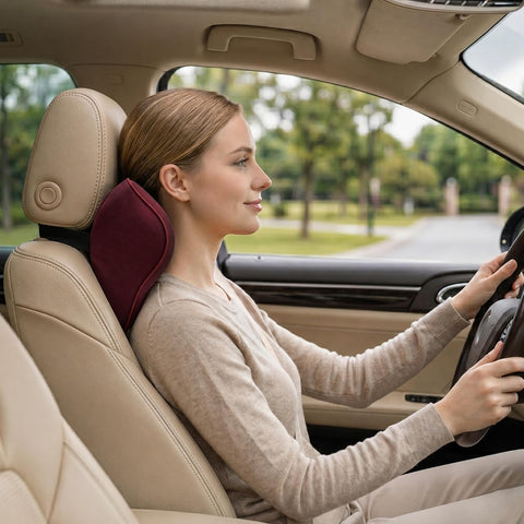Neck Support Pillow Memory Foam, Ergonomic Headrest Cushion for Car and Office Use Neck Pain Relief Cushion for Driving,