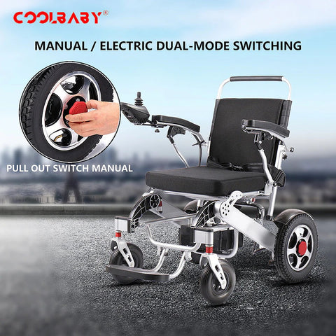 Lightweight Folding Electric Wheelchair with Intelligent Four-wheel Drive for Adult Mobility.