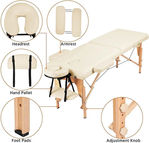 Portable Massage Table Folding Bed – Adjustable Salon Spa Massage Bed