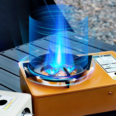 Portable Camping Gas Stove with Carrying Case Beige – Single Burner Outdoor Camping Stove for Hiking