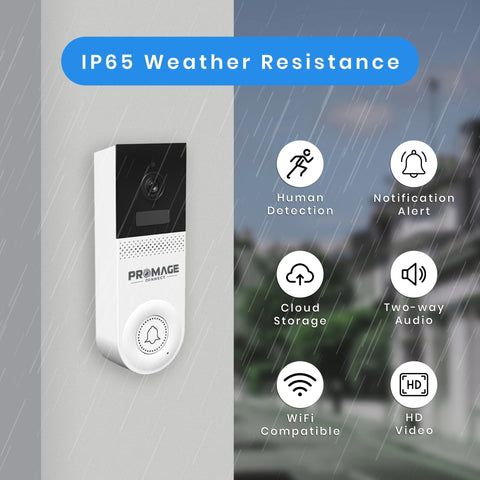 Promage Connect Smart Wifi Doorbell With Chime Pc-D221-W