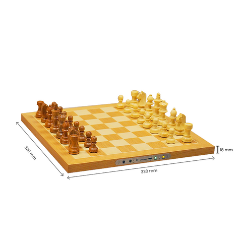 Chessnut Air+ Electronic Chess Set with Full Wooden Board, Extra Queens, LEDs, AI Adaptive Game and App with Computer Chess Board