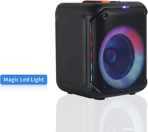 Portable Bluetooth Karaoke Speaker with Wireless Microphone & Remote – Rechargeable Party Speaker with RGB LED Lights