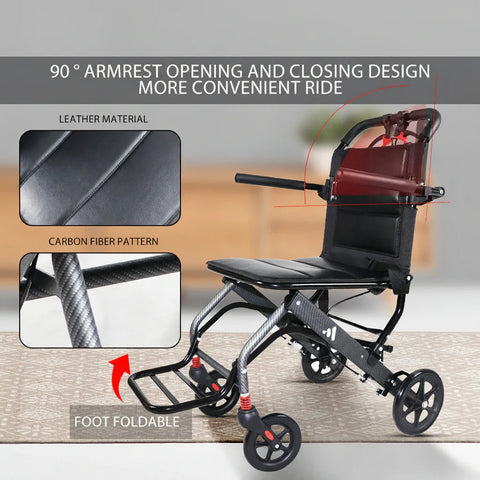 Ultra Light Aluminum Foldable Wheelchair – Compact Travel Wheelchair