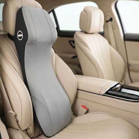 Ergonomic Lumbar Support Cushion for Car Seat & Office Chair – Memory Foam Headrest Back Support Pillow, Posture Corrector, Spine Alignment Backrest, Back Pain Relief