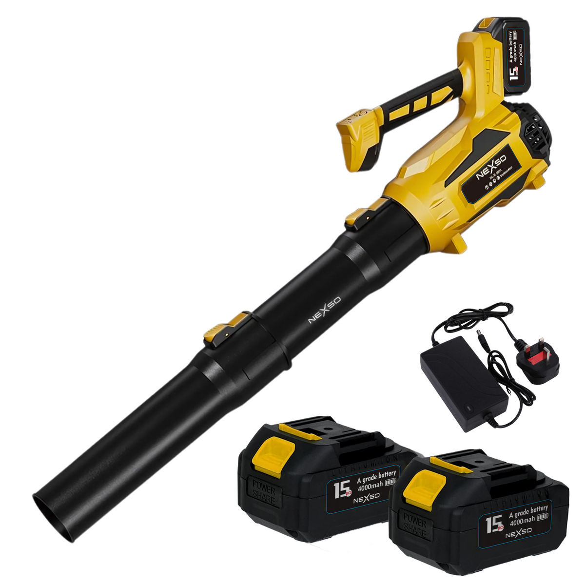 Cordless Electric Leaf Blower with 5.2Ah Battery and Charger with LCD - NEXSO