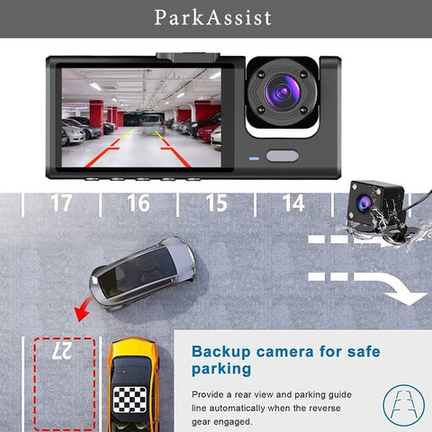 RACO Baideluo 1080P HD Dual-View Dash Cam with G-Sensor, Night Vision & Wide Angle