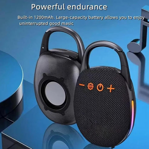 Portable Heavy Bass Bluetooth Speaker with RGB LED Lights, Wireless Speaker with Carry Handle