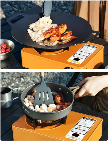 Portable Camping Gas Stove with Carrying Case Beige – Single Burner Outdoor Camping Stove for Hiking