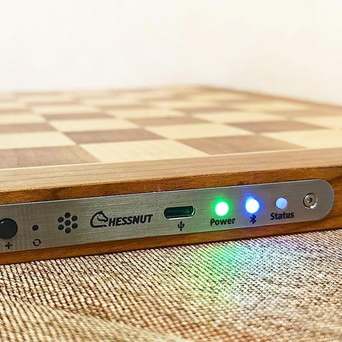 Chessnut Air+ Electronic Chess Set with Full Wooden Board, Extra Queens, LEDs, AI Adaptive Game and App with Computer Chess Board