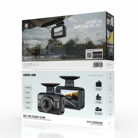 Green Lion Gc-700 Dash Cam With Gps Function - Black