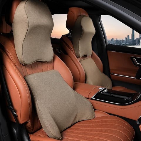 Ergonomic Headrest & Waist Support Pillow, Long Drive Comfort