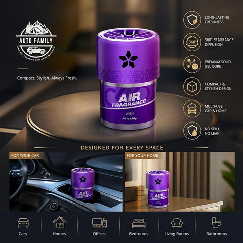 Car Air Freshener 180g – Long Lasting Gel Air Freshener for Car, Home & Office, Odor Eliminator, Premium Fragrance Freshener