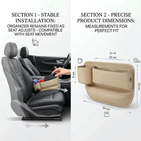 Car Seat Gap Organizer with Cup Holder – PU Leather Auto Storage (Copy)