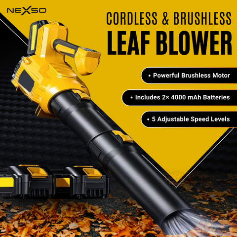 Cordless Electric Leaf Blower with 5.2Ah Battery and Charger with LCD - NEXSO