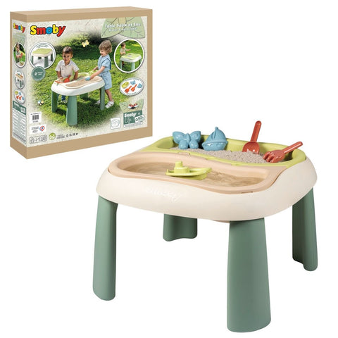 Smoby Life Sand & Water Play Table, Outdoor Sensory Play Table with 2 Removable Trays