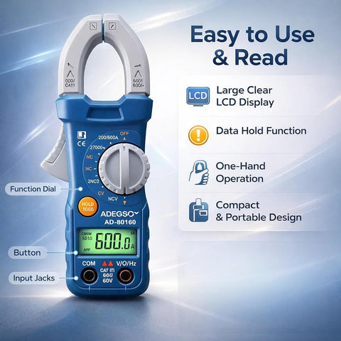 ADEGSO Digital Clamp Meter for Electrical Measurements.