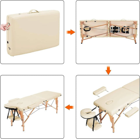 Portable Massage Table Folding Bed – Adjustable Salon Spa Massage Bed
