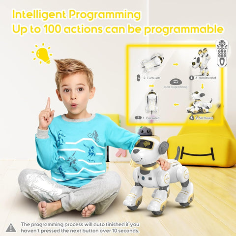 SONOMO Remote Control Robot Dog Toy for Kids, Programmable Robotic Puppy