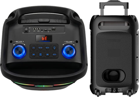 Portable Bluetooth Karaoke Speaker with Wireless Microphone & Remote – Rechargeable Party Speaker with RGB LED Lights