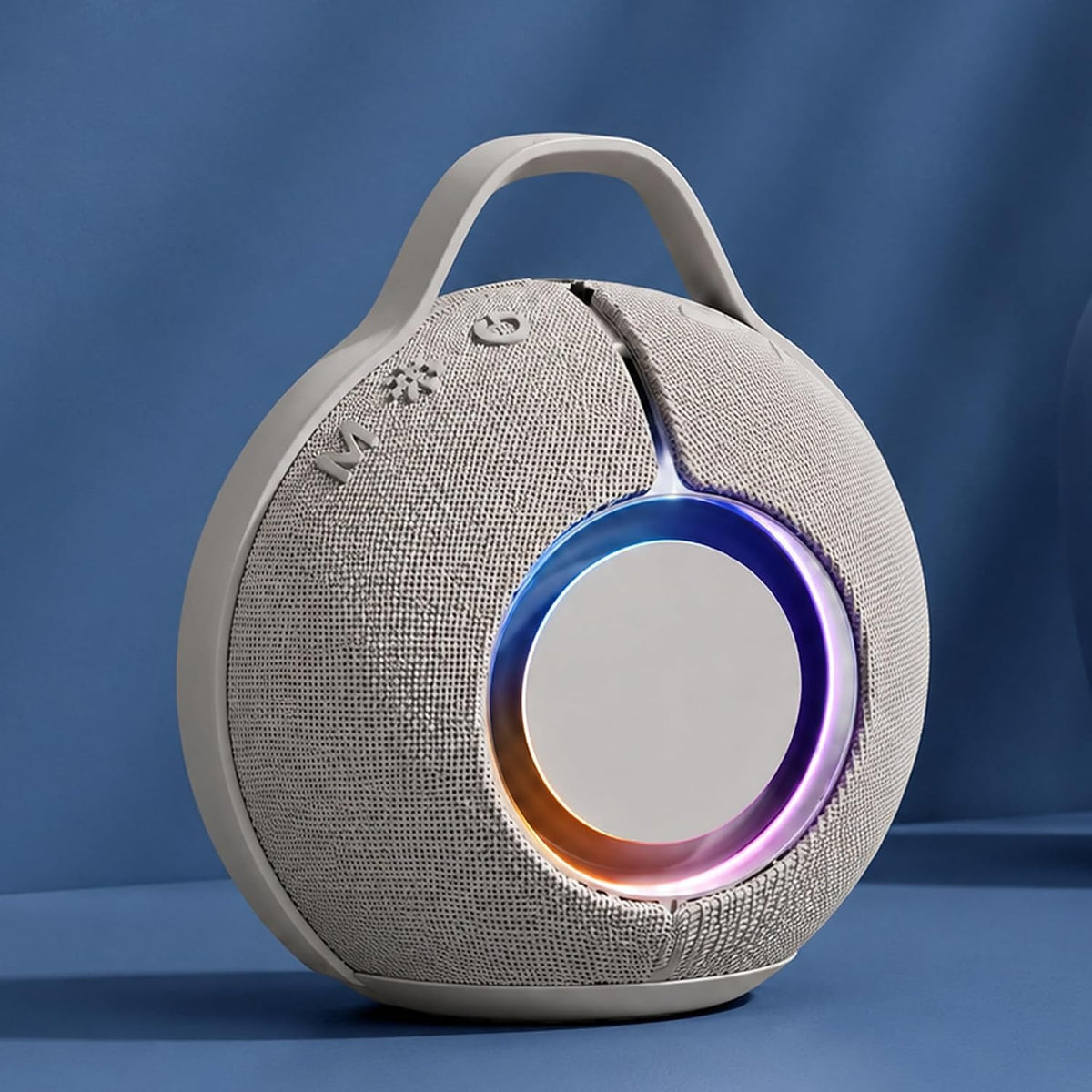 Portable Heavy Bass Bluetooth Speaker with LED Light  (Gray - Handle)