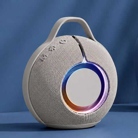 Portable Heavy Bass Bluetooth Speaker with LED Light  (Gray - Handle)