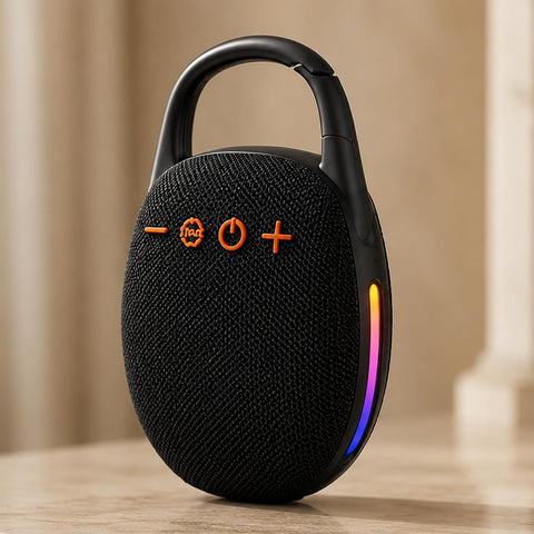 Portable Heavy Bass Bluetooth Speaker with RGB LED Lights, Wireless Speaker with Carry Handle
