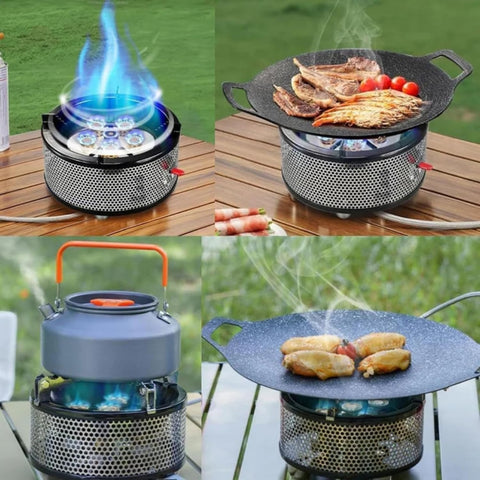 Potabale Camping Stove with 5 Brass Burners – Portable High-Pressure Outdoor Cooker for Catering, Camping, and Industrial Use