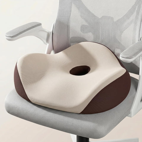 Orthopedic Memory Foam Seat Cushion (45x42x13CM) for Tailbone Pain Relief, Ergonomic Coccyx Cushion for Office Chair Car Seat