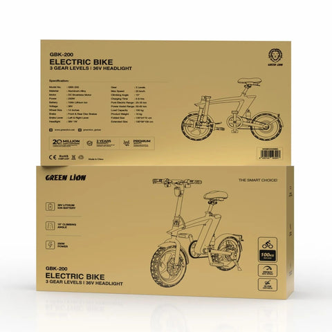 GBK-200 Electric Bike 3 Gear Levels 36V Headlight