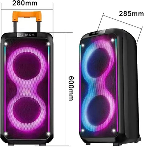 Portable Bluetooth Karaoke Speaker with Wireless Microphone & Remote – Rechargeable Party Speaker with RGB LED Lights (Speaker3)