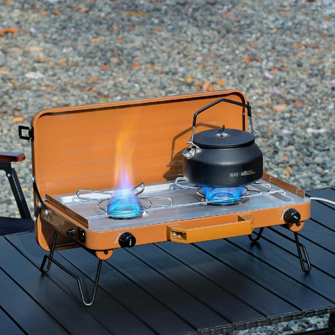 Heavy-Duty Double Burner Camping Gas Stove – Portable Outdoor Camping Stove