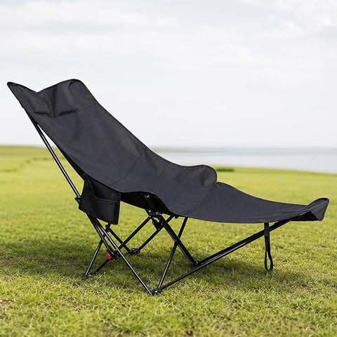 Portable Folding Camping Lounge Chair – Lightweight Reclining Outdoor Lounger with Adjustable Backrest