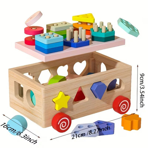 Early Education Multifunctional Toy Car, Geometric Toys for Boys And Girls,