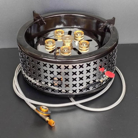 Potabale Camping Stove with 5 Brass Burners – Portable High-Pressure Outdoor Cooker for Catering, Camping, and Industrial Use