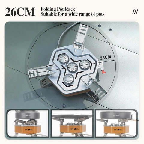 Premium Portable Camping Gas Stove – High-Power Outdoor Burner with Folding Legs, Carry Case & Adapter