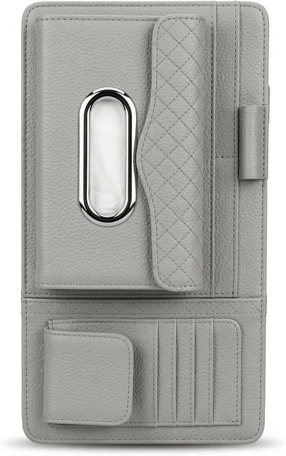 Car Sun Visor Tissue Holder Organizer with Card Slots & Pen Holder – PU Leather