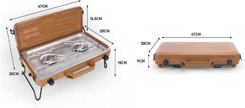 Heavy-Duty Double Burner Camping Gas Stove – Portable Outdoor Camping Stove