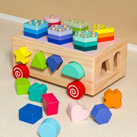 Early Education Multifunctional Toy Car, Geometric Toys for Boys And Girls,