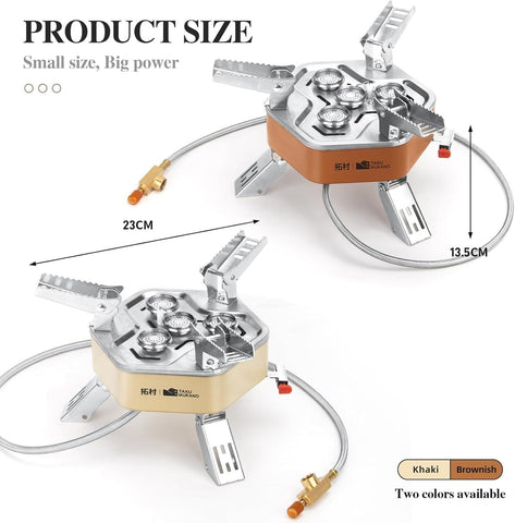 Premium Portable Camping Gas Stove – High-Power Outdoor Burner with Folding Legs, Carry Case & Adapter