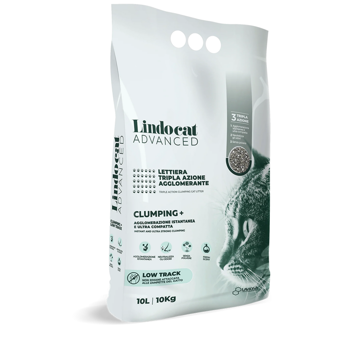 Natural Bentonite Lindocat Advanced Clumping + Low Track (Fragrance-free) 10 L