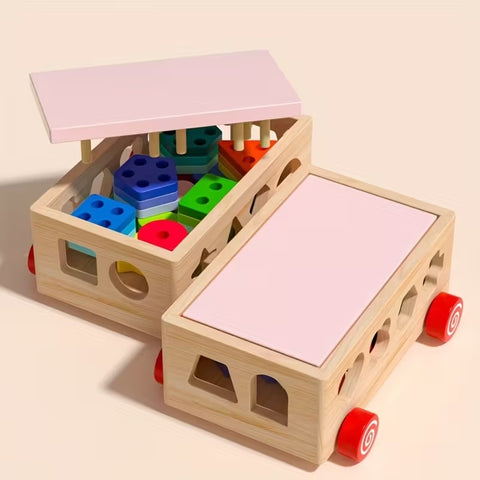 Early Education Multifunctional Toy Car, Geometric Toys for Boys And Girls,