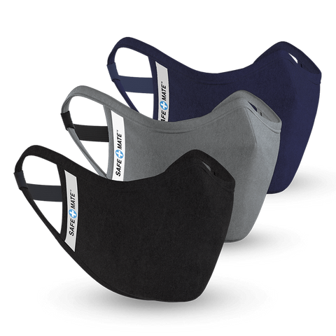 Case-Mate Case Mate Safe Mate Washable Cloth Mask 3 Pack (Black / Navy / Gray)