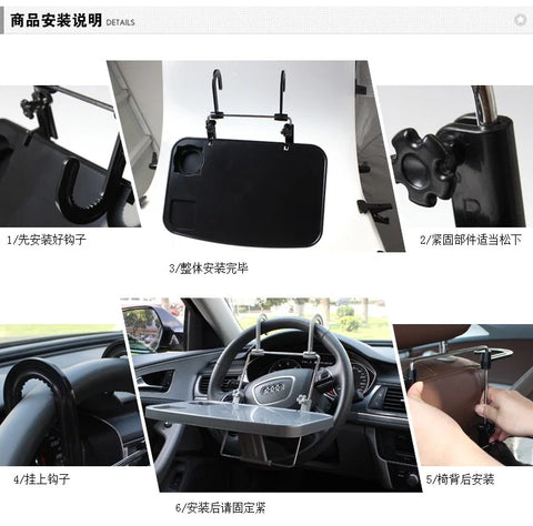 Car Activity Tray For Car Eating, Car Tray Table With Hook Design
