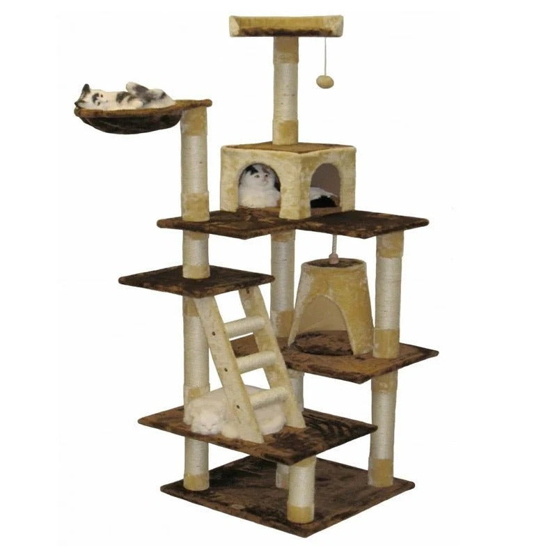 Go pet club brown 72 inch cat tree condo furniture